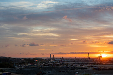 Gothenburg, Sweden: Beautiful sunrise in the harbor