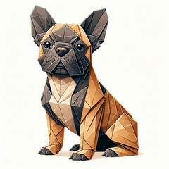 An Illustration of an Adorable Dog with Origami Style