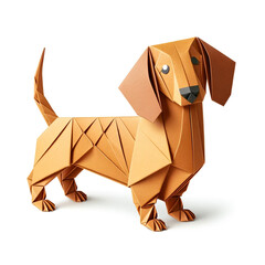 An Illustration of an Adorable Dog with Origami Style