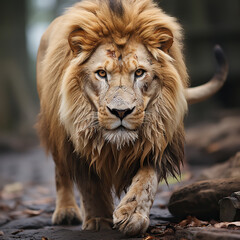 King of the Savanna: A Majestic Lion's Journey,portrait of a lion,portrait of a male lion