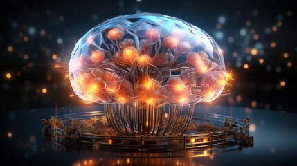 abstract human brain style digital art 