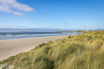Braade, Ireland - September 3 2023 "Wild Atlantic Way scenic road - Carrickfinn Beach and Airport"