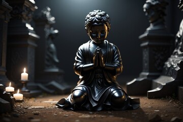 statue of a praying child