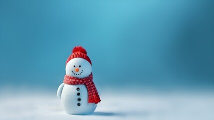 Winter's Delight, Snowman in a Snowy Landscape for Christmas