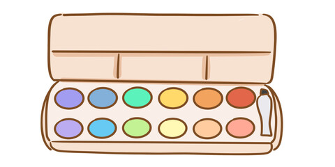 stationary_colored_water color set_stuff