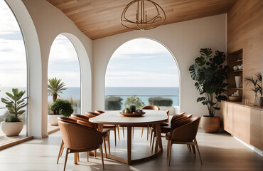 modern dining room in coastal