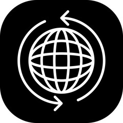 Global marketing icon with black filled line outline style. global, technology, network, business, internet, digital, concept. Vector Illustration