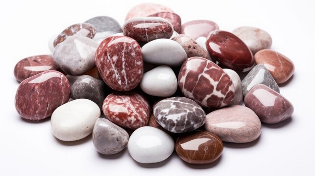 sea stones on a white background.