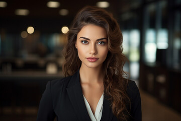 Naklejka premium Generative AI picture portrait of amazing confident professional worker young woman
