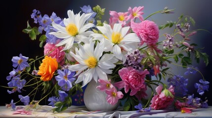Obraz na płótnie Canvas colorful flowers arrangement in bouquet