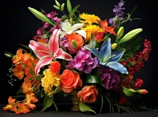 colorful flowers arrangement in bouquet