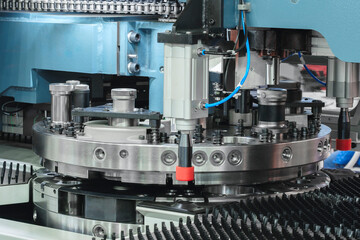 Industrial laser metal cutting machine, industrial technology concept