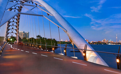 Humber Bridge with the city of Toronto