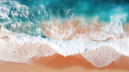 Fototapeta premium Spectacular Aerial Ocean Waves: Created with Generative AI Technology
