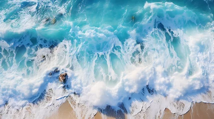 Foto op Aluminium Spectacular Aerial Ocean Waves: Created with Generative AI Technology © ZZMC