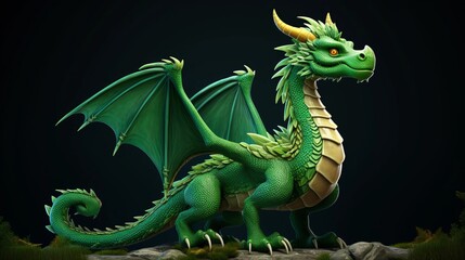 Fototapeta premium green dragon background.