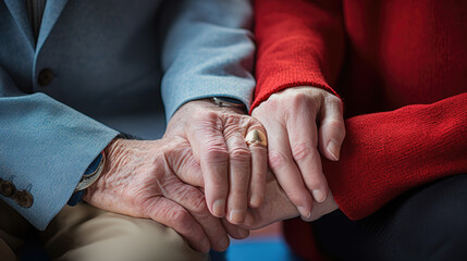 Two hands are intimately interlocked