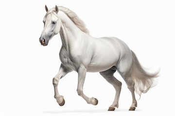 Naklejka premium Horse, White Horse, Horse Isolated On White, Horse In White Background, Horse On White Background