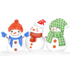 Snowman Three Friends