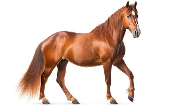 Photo of a horse on a white background.