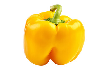 yellow bell pepper, paprika isolated on a transparent background, big chili image PNG