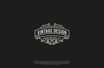Fototapeta premium Old vinatage label ornament logo antique label decorations. Vector design element 
