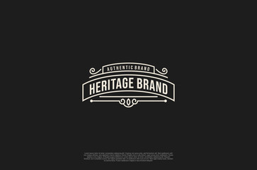 Old vinatage label ornament logo antique label decorations. Vector design element
 - obrazy, fototapety, plakaty