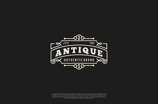 Old vinatage label ornament logo antique label decorations. Vector design element
