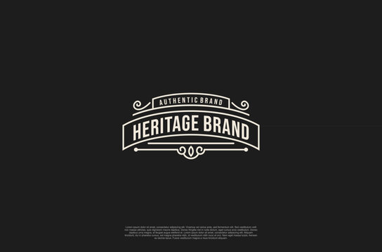 Old vinatage label ornament logo antique label decorations. Vector design element
