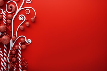 Traditional Holiday Decorations: Red Background with Decorative Borders and Vibrant Stage Backdrops