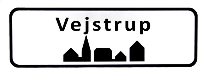 City sign of Vejstrup - Vejstrup Byskilt