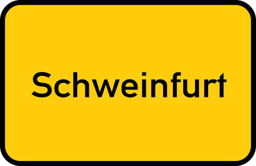 City sign of Schweinfurt - Ortsschild von Schweinfurt