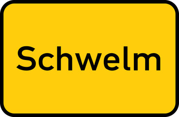 City sign of Schwelm - Ortsschild von Schwelm