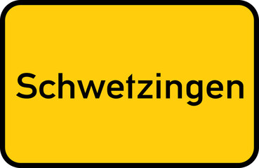 City sign of Schwetzingen - Ortsschild von Schwetzingen