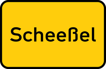 City sign of Scheeßel - Ortsschild von Scheeßel