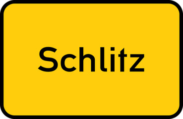 City sign of Schlitz - Ortsschild von Schlitz