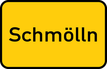 City sign of Schmölln - Ortsschild von Schmölln