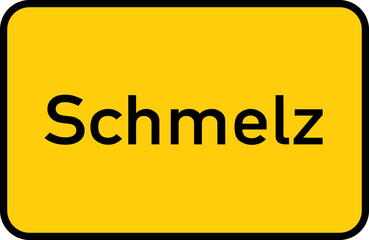 City sign of Schmelz - Ortsschild von Schmelz