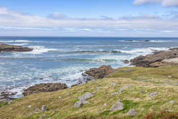 Doagh, Ireland - September 3 2023 "Wild Atlantic Way scenic road - Rosguill Peninsula"