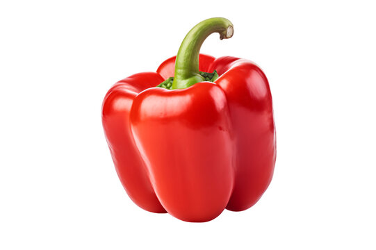 red sweet capsicum, bell pepper, paprika isolated on a transparent background, red big chili image PNG