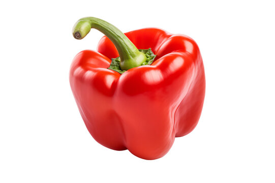 red sweet capsicum, bell pepper, paprika isolated on a transparent background, red big chili image PNG