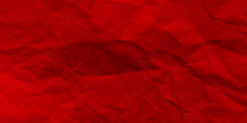 Red crinkled paper texture background and Glued paper wrinkled effect. Background for various purposes. - obrazy, fototapety, plakaty