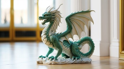 green dragon figurine symbol.