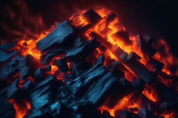 burning fire in the fireplace burning fire in the fireplace fire flames in the fireplace, burning fireplace, 3d rendering illustration - Powered by Adobe