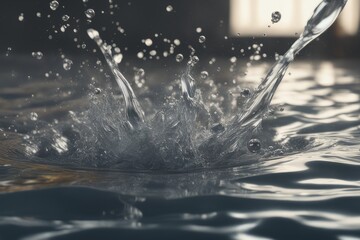 splashing water falling on the water surface.splashing water falling on the water surface.water splash in the air