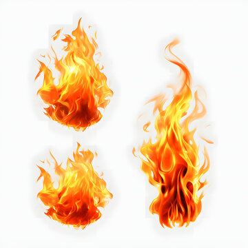 fire flame isolated on white background, 