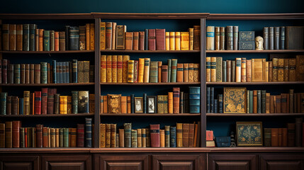 Library with many shelves and books