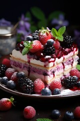 Homemade berry cheesecake