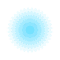Blue point with concentric circles. Symbol of aim, target, healing, hurt, painkilling. Vector illustration