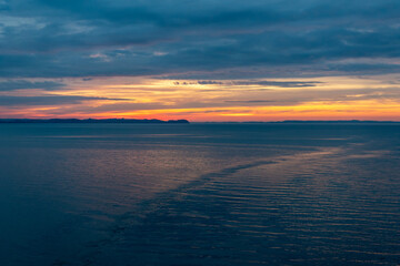 Fototapeta premium Aarhus, Denmark: beautiful sunrise in the harbor of Aarhus